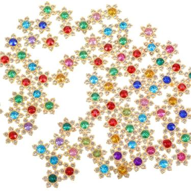 Imagem de Ymapinc 100 peças de strass de cristal de flor de 11 mm, pedras falsas para artesanato, strass de costura de vidro para trabalho artesanal, decoração de chapéu de pano, artesanato DIY