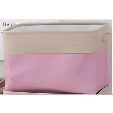 Imagem de Cesto Organizador em Linho 8,4L Easy Decor, Rosa