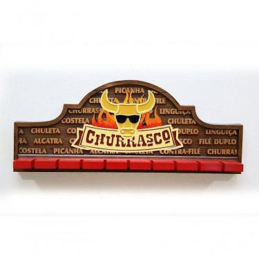 Imagem de Placa Decorativa Porta-espetos - Churrasco, Cerveja E Decoração
