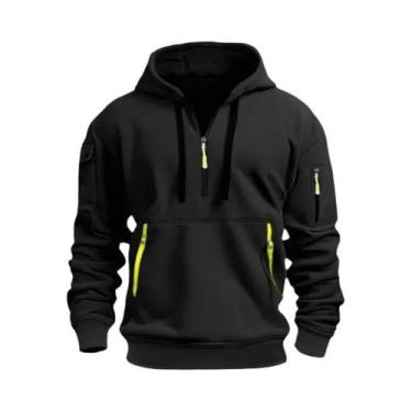 Imagem de Moletom Casual Masculino plus Size Com Capuz, Manga Longa, Bolso No Br