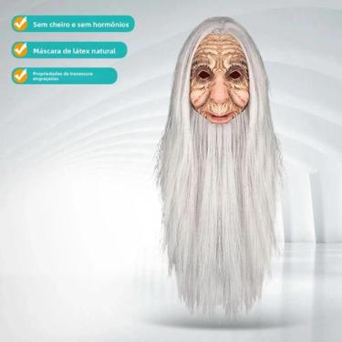 Imagem de Máscara De Látex Natural De Bruxa Engraçada, Pintada À Mão Com Detalhe
