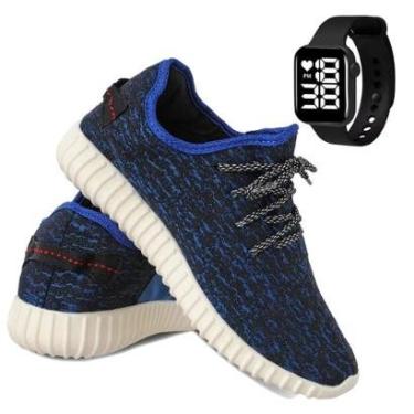 Imagem de Tênis Masculino Esporte Corrida e Academia Solado Macio Super Leve com Relógio Digital-Masculino