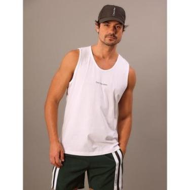 Imagem de Regata Calvin Klein Jeans Masculina Logo Centralizado - Branco-Masculino