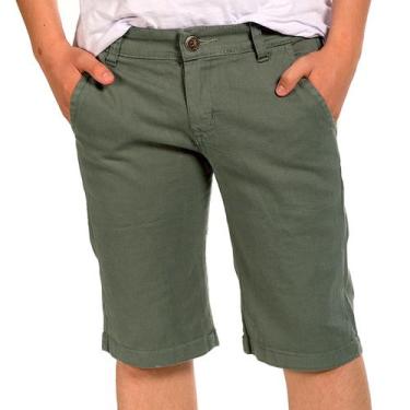 Imagem de Bermuda Sarja Infantil Juvenil Shorts de Menino Moda Verão - Ewg Moda 