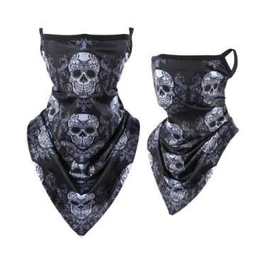 Imagem de Bandana Triangular 3D Unissex Com Estampa De Caveira Para Ciclismo, Ca