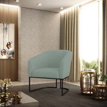 Imagem de Poltrona Sala Decorativa Stella Veludo Verde Preto D'Rossi