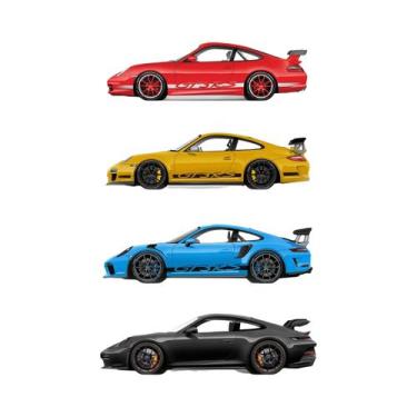 Imagem de Pôster Em Tela Multicolorido 911 GT3 SuperCar Geração Arte De Parede D