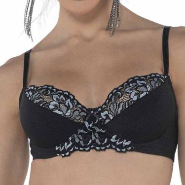 Imagem de Sutiã com Renda Sem Bojo DeMillus Promenade 64071, Preto, 48