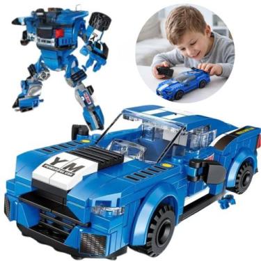 Imagem de Carro Robô Blocos Montagem Criativa Diversão Crianças Brinquedo Educat