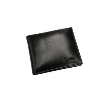 Imagem de Carteira Classe Couro Masculina Slim 092 Preto Fosco-Masculino