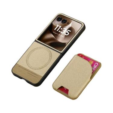 Imagem de Capa De Telefone Em Couro Para Motorola Razr 60 50 40 Ultra Com Porta 