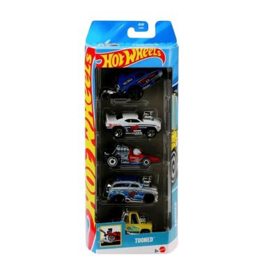 Imagem de Carrinhos de Brinquedo Hot Wheels Tooned Pack com 5 Carros para Corridas Divertidas Mattel