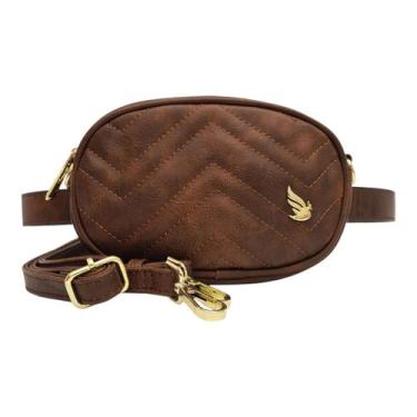 Imagem de Bolsa Pochete Transversal Feminina Matelassê Chevron Alça Regulável Fi