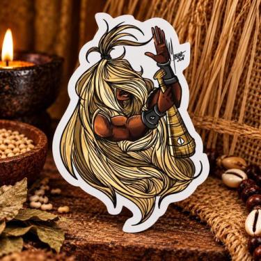 Imagem de Adesivo de Vinil Impermeável Omolu 10 x 13 cm - Lua Mística - 100% Ori