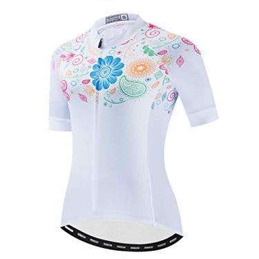 Imagem de JPOJPO Camiseta feminina de ciclismo, secagem rápida, respirável, refletiva, P-2GG, Scf2295, M