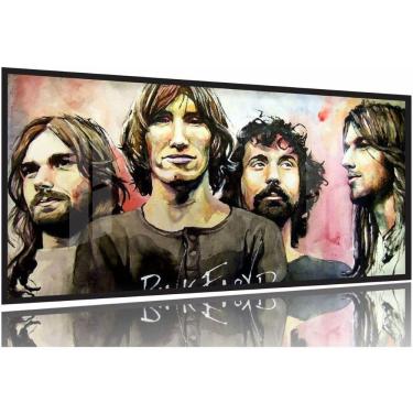 Imagem de Quadro Decorativo Pink Floyd Banda 130x60 Moldura Preta 2x2