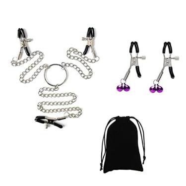 Imagem de grampo mamilo estimulador sexual grampo de mamilo com sino grampo para mamilos brinquedos sexuais casal cadeia de leite SM