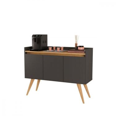 Imagem de Aparador Buffet Retrô 3 Portas Preto Gold Primus