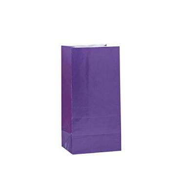 Imagem de Sacos de lembrancinha de papel brilhante, 12 unidades, Deep Purple, 12 Count, 1