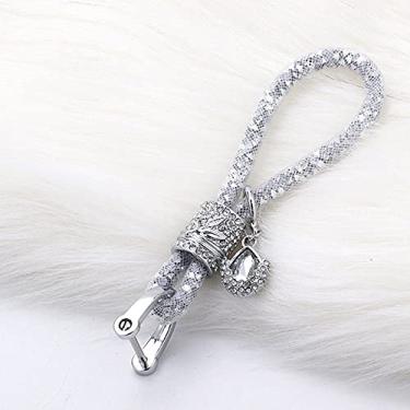 Imagem de YJADHU Capa de chave de carro de areia movediça capa inteligente, apto para Volkswagen VW Golf 7 mk7 Seat Ibiza Leon FR 2 Altea Aztec para Skoda Octavia, chaveiro branco