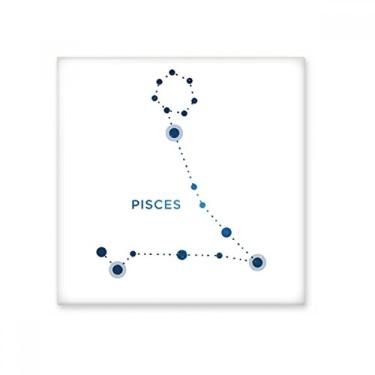 Imagem de Adesivo brilhante de azulejo cerâmico do zodíaco signo da constelação de Peixes pedra adorna tijolo vitrificado