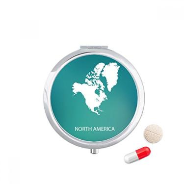 Imagem de North America Continent Caixa de armazenamento de remédios com mapa do contorno da pílula