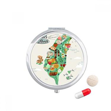 Imagem de Taiwan Foods Mapa China Caixa de comprimidos de café e mel com bolso para remédios