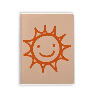 Imagem de Diário de capa macia para caderno Orange Sun Smile com pintura à mão