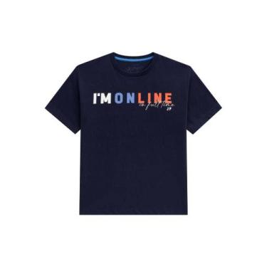 Imagem de Camiseta Azul Marinho Infantil On Line Johnny Fox