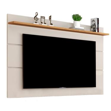 Imagem de Estante Painel Parede TV 40 42 47 48 50 55 60 Polegadas Prateleira Decorativa Sala Quarto Retrô Vivare New 1.6 – Off White/Nature – RPM