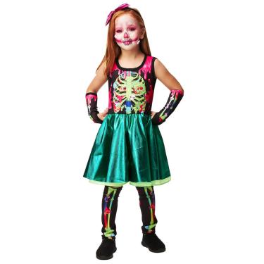 Imagem de Fantasia Halloween Skull Gill Vestido Infantil + Acessórios