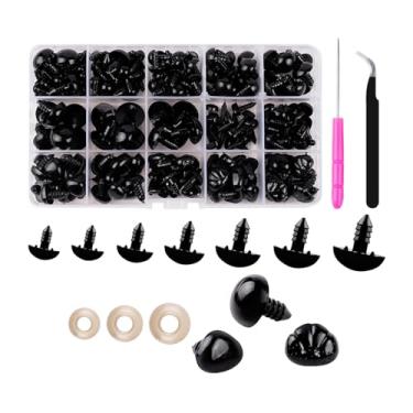 Imagem de harayaa Preto artesanato bonecas olhos boneca nariz urso, diy artesanato decoração costura artesanato boneca acessórios de pelúcia animais de malha parafuso