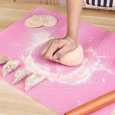 Imagem de Tapete De Cozimento De Silicone, Tapete De Pastelaria Antiaderente, Almofada De Silicone De Cozinha Extra Grande, Assadeiras De Silicone Com Escala De Medidas, Tapete De Rolamento De Massa De Qualidad