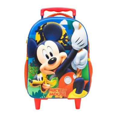 Imagem de Mochila Rodinhas Escolar Mickey Mouse Disney Mala Com Rodas Infantil T