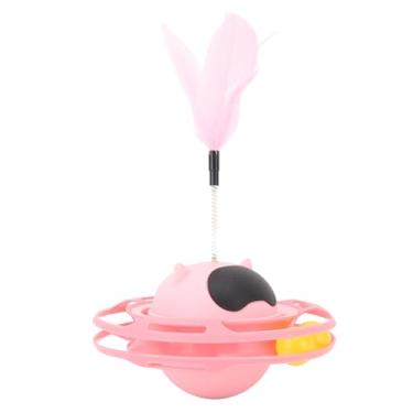 Imagem de O Brinquedo do Gatinho da Plataforma Giratória, Brinquedo Interativo da Plataforma Giratória do Gato Mantém a Base Instável Ativa para O Jogo Em Casa (Róseo)