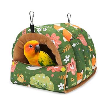 Imagem de Wontee Cama de Pássaro, Rede Suspensa para Papagaios, Periquitos, Caique, Senegal, Calopsitas e Conures (Grande, Verde)