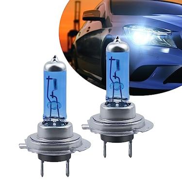 Imagem de NGHEY Pack-2 H7 Lâmpada de farol de halogêneo, lâmpadas de neblina de 12 V 100 W, lâmpada de farol alto mais brilhante de substituição para a maioria dos carros, SUVs e caminhões (branca)