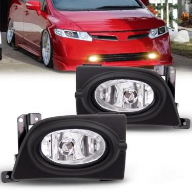 Imagem de ENERBITIOUS Lâmpadas de neblina de substituição para Honda Civic Sedan 4 portas 2006-2008 compatível com lâmpadas halógenas H11 12V 55W, kit de interruptor e fiação