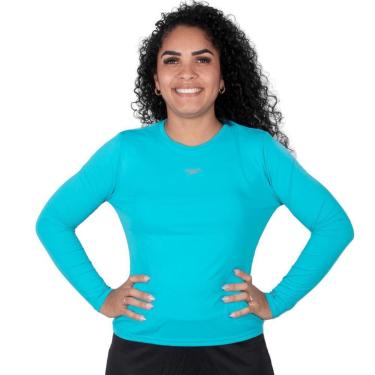 Imagem de Camiseta Speedo UV Protection M/L Feminina Azul-Feminino
