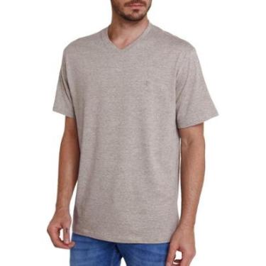 Imagem de Camiseta Dudalina Masculina V-Neck Regular Grey Icon Cinza Mescla-Masculino