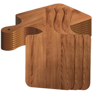 Imagem de Tábua de cortar a granel, 12 peças, tábua de cortar madeira, gravação a laser, tábuas de charcutaria para presente personalizado de Dia das Mães, casamento, inauguração de casa (elegante com alça,