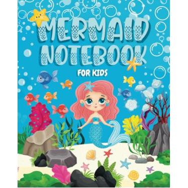 Imagem de Caderno de sereia para crianças de 3 a 5 anos: papel de prática em branco sereia para crianças de 3 a 5 anos - Papel de linha de pontos para crianças em idade pré-escolar.