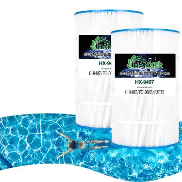 Imagem de HANXER Filtro de piscina PAP75 substitui C-9407, Clear 75, Ultral-C2, R173214, 59054100, FC-0685, 590541, Darlly 10751, cartucho de filtro de piscina de 75 m², pacote com 2
