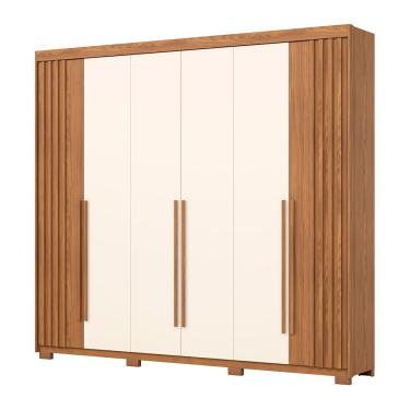 Imagem de Guarda-Roupa 6 Portas 4 Gavetas Norton Henn - Nature/Offwhite