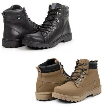 Imagem de Bota Masculina Coturno Cano Curto Acolchoada Moderna Kit2-Masculino