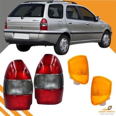 Imagem de Kit Lanterna Traseira Palio Weekend Fumê + Pisca Ambar 97 98 99 00 - J