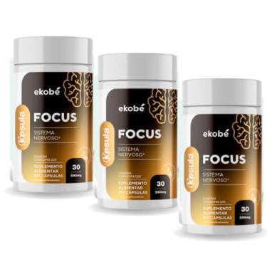 Imagem de Kit 3x Focus (Sistema Nervoso) + COQ10 30 Caps 590mg Ekobé