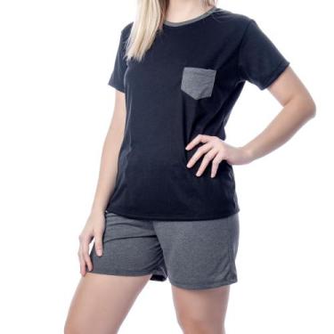 Imagem de Pijama Verão Malha PV Pijama Bermuda Blusa Baby Look e Short - Sou Gat