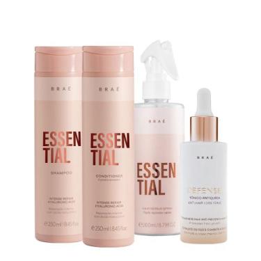 Imagem de Kit Braé Essential Shampoo Condicionador Hair Repair Spray e Hair Loss