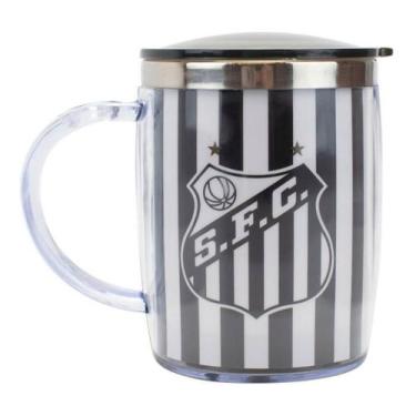 Imagem de Caneca Térmica Com Tampa 450ml Santos Sfc - Mileno, Santos F.C